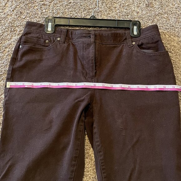 Chico's So Slimming Brown Jeans Size 2 Short Straight Leg Brown High Rise Jeans - Picture 8 of 9